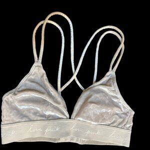 PINK Victoria's Secret Velvet Bralette - Cream